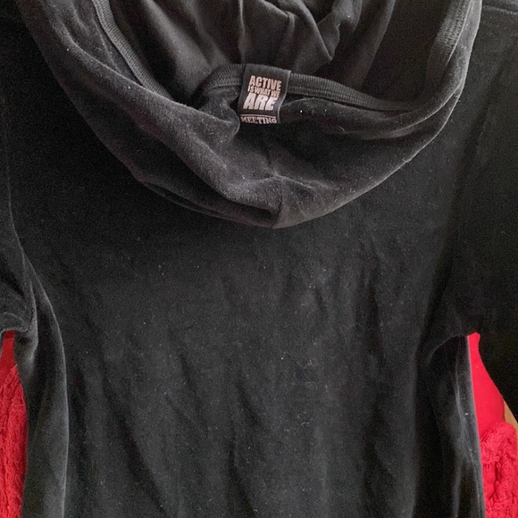 Meeting Full Zip Velour Black Logo Hoodie NeverUsed Made in Italy 🇮🇹 - Picture 4 of 11